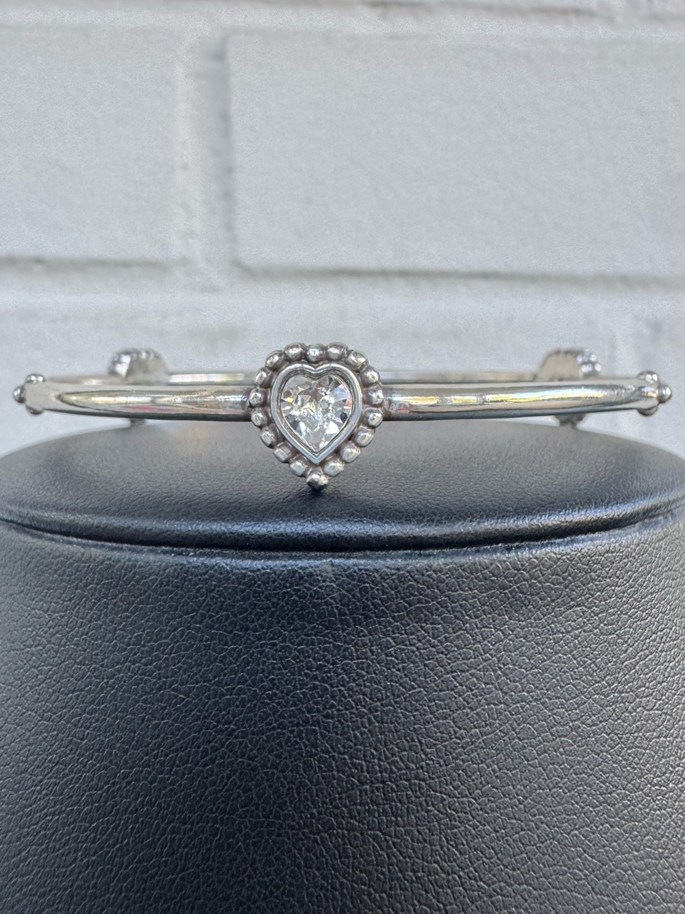 Brighton Heart Silver & Crystal Bangle Bracelet